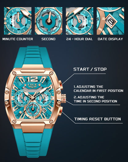 LIGE Men Watch Fashion Top Brand Luxury Silicone Military Watch Men Casual Sports Waterproof Date Quartz Wristwatches For Men