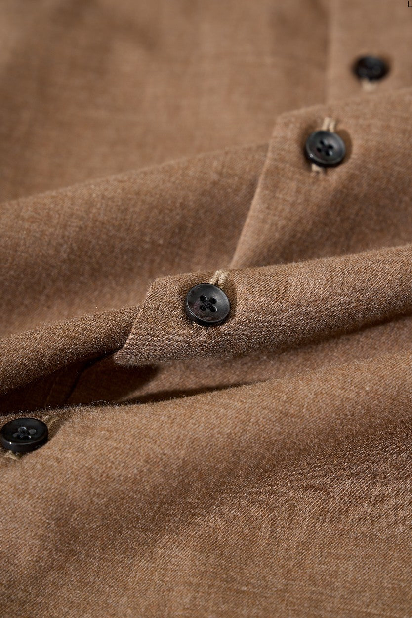 Bri 25ss Italian cashmere blend long-sleeved business casual shirt