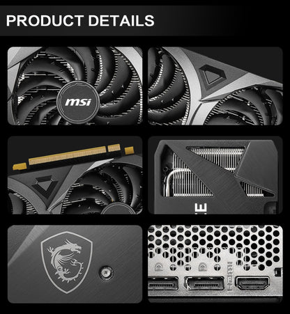 Placa de Vídeo MSI GeForce RTX 3060 VENTUS 2X 12G OC para Jogos 12GB GDDR6 192 bits HDMI DP PCI-E 4.0 8 pinos Desktop Placa de Vídeo Nova