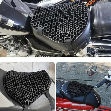 Motorcycle Honeycomb Gel Seat Cushion 3D Mesh Fabric Comfort Autobike Decompression Cover Shock Absorbing Relief Cushions;'\[-=