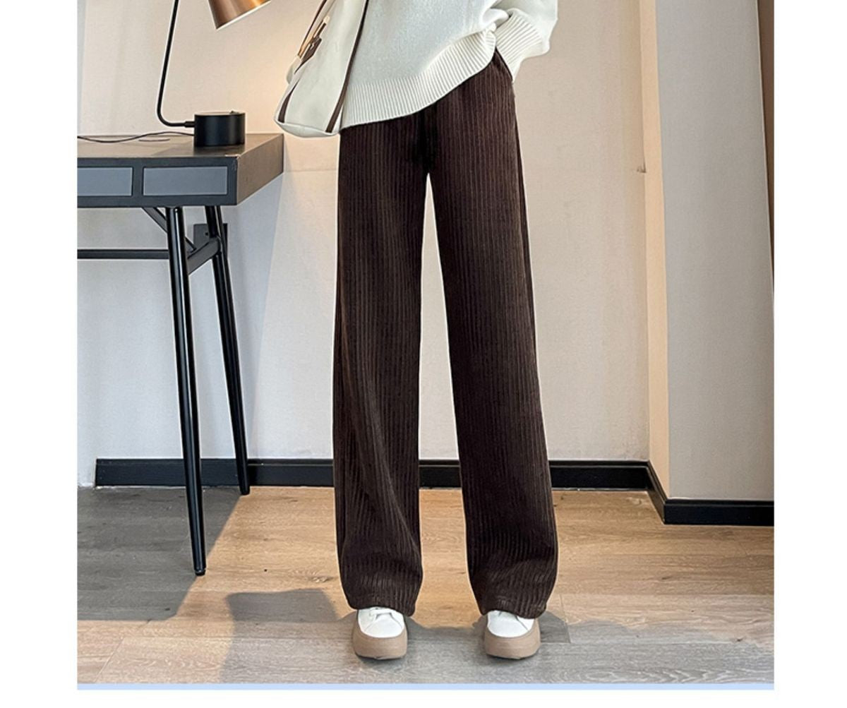 Pants Women Thickened Lamb Fleece Wide Leg Pants Plus Velvet Women's Autumn Winter Fashion Loose Pants Cashmere Casual Pants