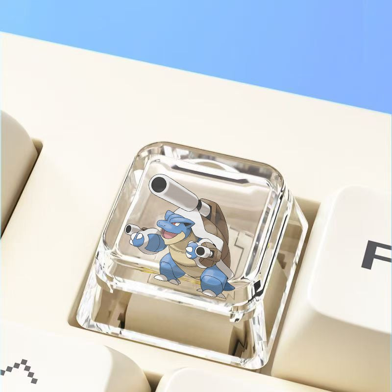 Pokemon Cross mechanical keyboard personalized anime keycap single Charmeleon Blastoise Eevee transparent cartoon keycap