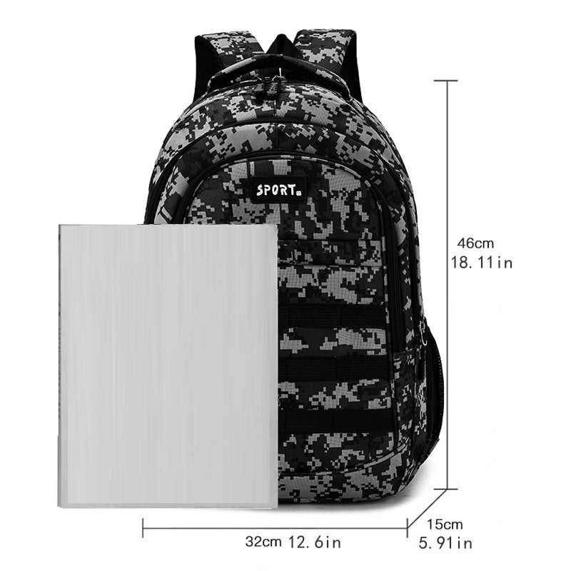 Mochila camuflada unissex | bolsa de viagem multi-bolso, adequada para atividades ao ar livre e viagens curtas - mochila de trilha preta