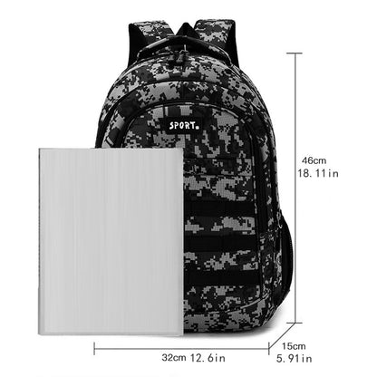 Mochila camuflada unissex | bolsa de viagem multi-bolso, adequada para atividades ao ar livre e viagens curtas - mochila de trilha preta