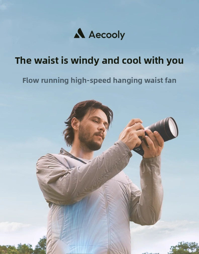 Aecooly Waist Fan Portable Waist Cooling Artifact Tubular Flow High Speed Large Wind Power Violence Small Summer Refrigeration