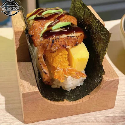 Suporte para Taco, Prateleira de Pizza Mexicana, Suporte para Rolo de Sushi Japonês, Suporte de Madeira para Lanche, Prato de Madeira para Culinária, Barco de Sushi Sashimi