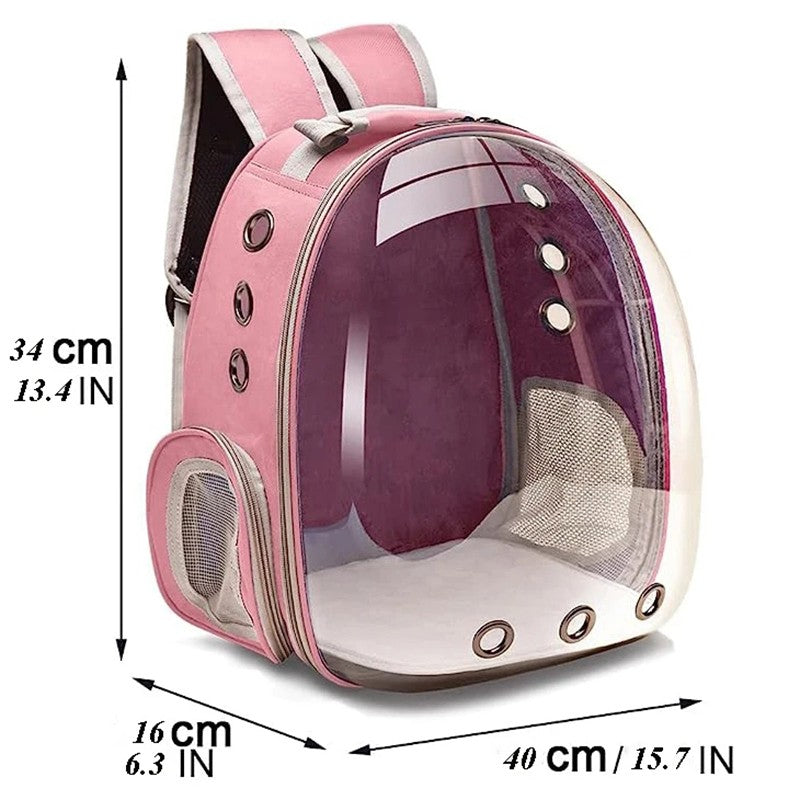 Mochila Transparente Cápsula Espacial para Transporte de Gatos e Pequenos Animais de Estimação, Filhotes, Gatinhos, Pássaros, Respirável para Viagem
