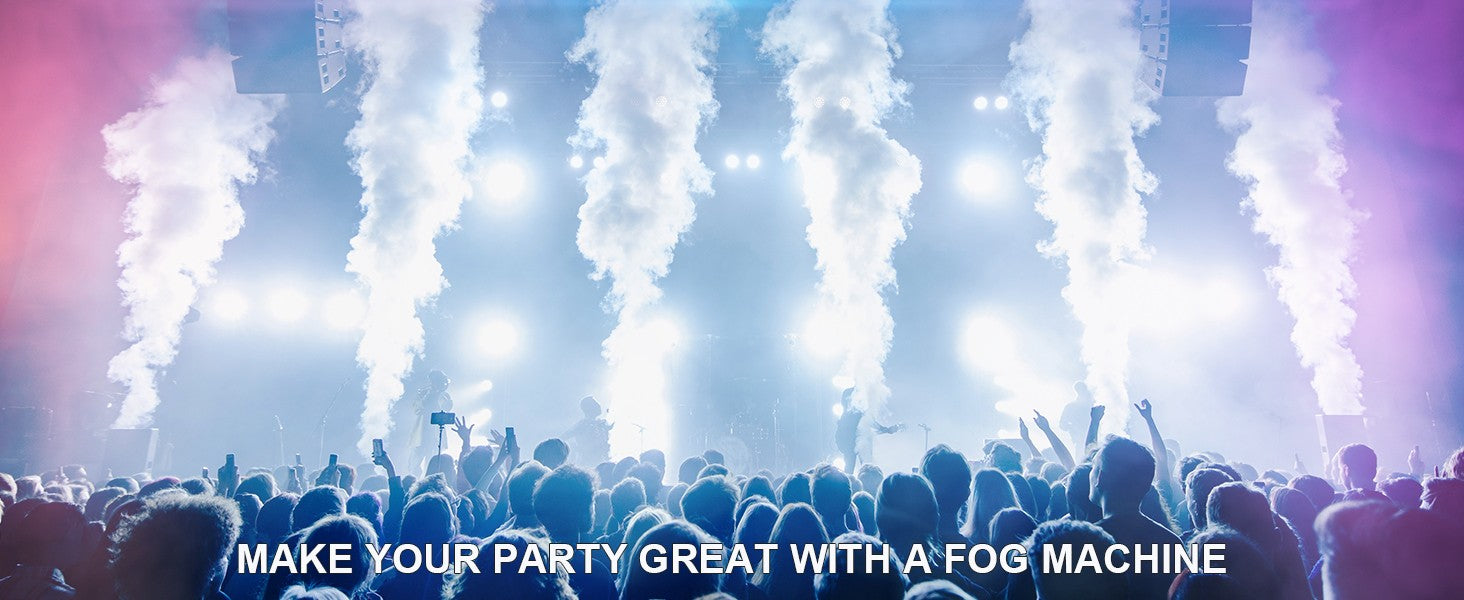 U'King 1500w Fog Machine RGB 3IN1 24LED Vertical Smoke Machine Stage Lighting  Spray Fogger For Halloween Wedding Disco Party