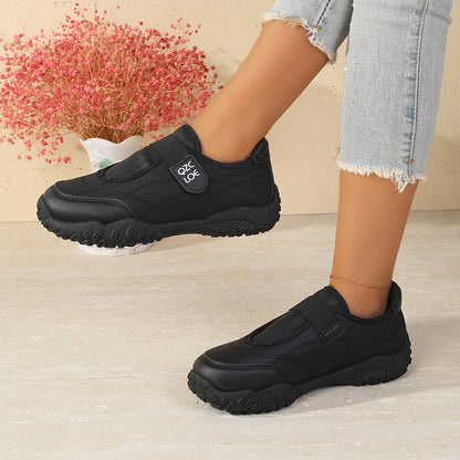 Soft Sole Non-Slip Work Shoes Comfortable for Feet Autumn Winter Women's Black Sneakers Slip-On Waterproof Kitchen Office