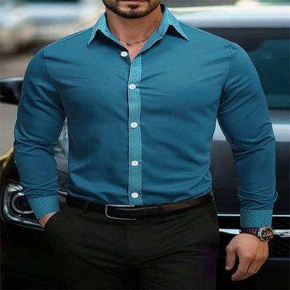 2026 New Style Men's Elegant Formal Shirt - Slim Fit Long Sleeve - Simple and Elegant Design - Popular Men's Style - Fast Shippi