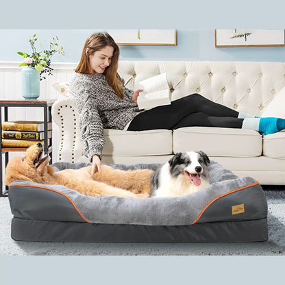 Cama Para Cachorro Grande Macia Confortável Antialérgica Quente de Lã Capa Removível Lavável Cama Para Animais de Estimação Impermeável