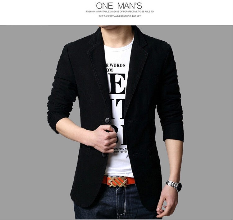 Cotton Business Casual Men Blazer Fashion Trend Slim Fit Solid Color Jacket Large Size M-6XL Khaki Black Brown Suit Coat