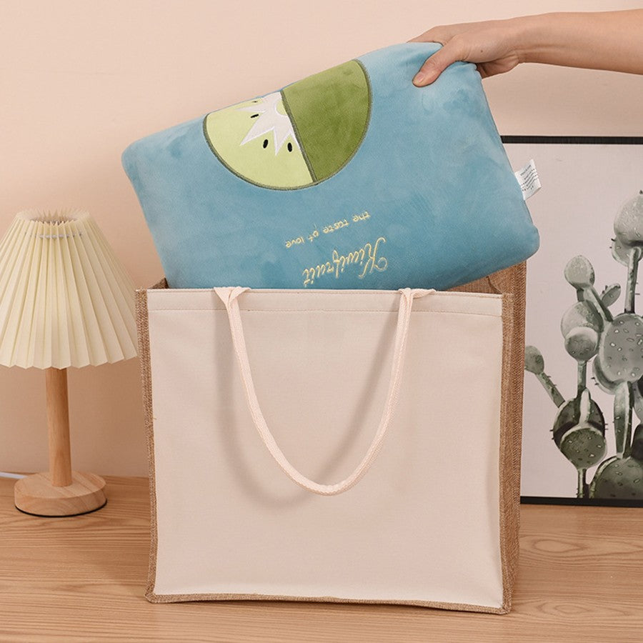 Simple solid color zipper shopping bag  reusable   travel tote bag
