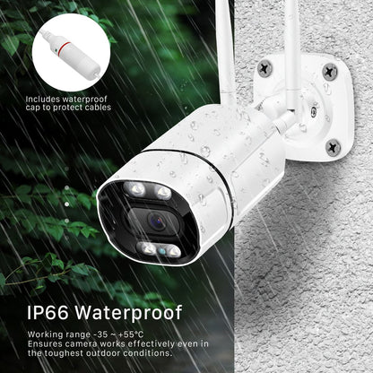 BESDER 5MP Outdoor WiFi IP Camera with AI Human Detection Wireless 1080P HD Color Night Vision Security CCTV Camera