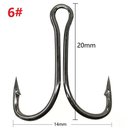 10 pçs/lote Anzol Duplo de Haste Longa Anzóis de Pesca para Atar Mosca Anzol Duplo Anti-ervas Daninhas para Isca Macia Jig Robalo Carpa Acessórios de Pesca