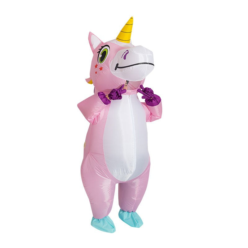 Inflatable Unicorn Costume Adult Kids Rainbow Halloween Costumes for Wommen Men Adult Carnival Mascot Christmas Cosplay