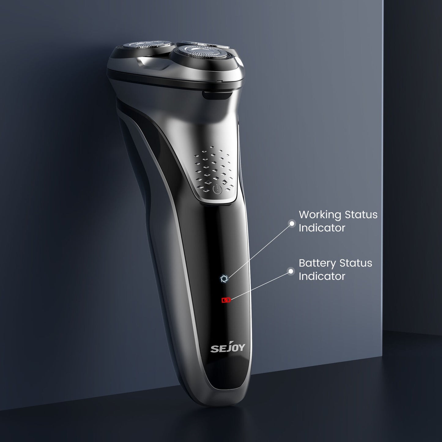 Sejoy Electric Shaver for Men 3D Floating Wet Dry Rotary Shaving Machine Rechargeable Hair Trimmer Waterproof Razor