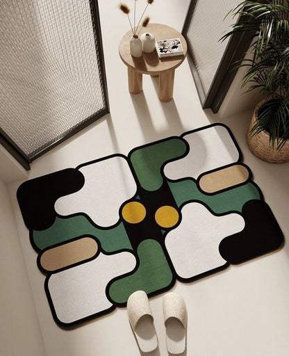 Diatomaceous Earth Bath Mat Fast Drying Absorbent Non Slip Floor Mat for Bathroom Toilet Easy Clean Home Decor Puzzle Design