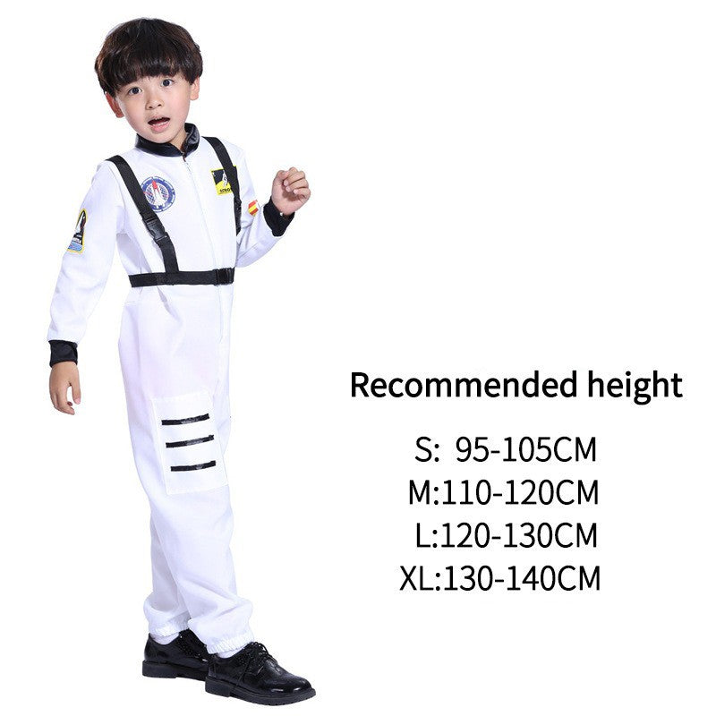 Adult Astronaut Spacesuit Jumpsuit Cosplay Costume Kids Bodysuit Flight Suit Halloween Costume Performance Costumes