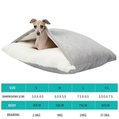 para Saco de Dormir Grande para Animais de Estimação Cama de Cachorro Canil de Inverno Quente Removível Lavável Resistente a Mordidas Almofada de Sofá para Filhotes Tapete de Gato de Pelúcia