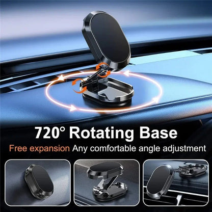 Car Mobile Phone Holder Folding Magnet Cell Phone Stand in Car GPS Support For iPhone Xiaomi 360° Rotatable Mount