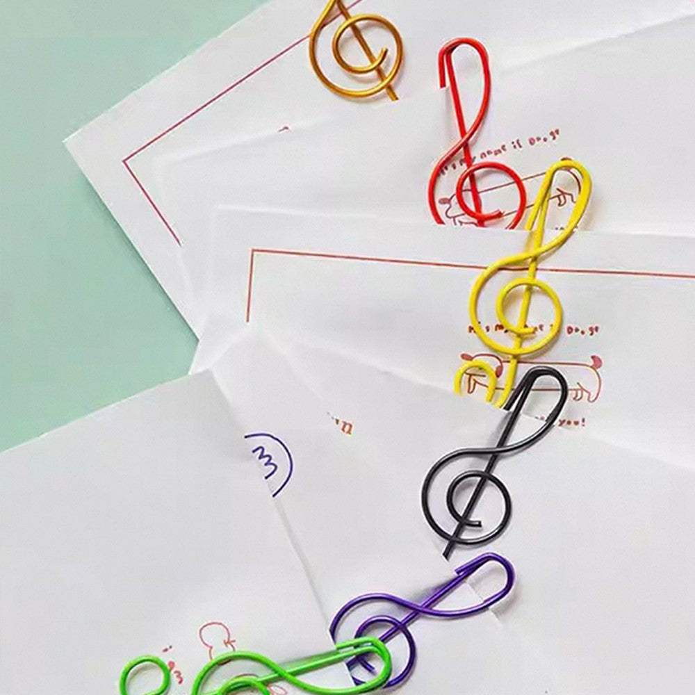 20/40/50Pcs Metal Paper Clips Cat Dog Musical Notes Assorted Color Paperclips Bookmark Teacher Students Office Supplies