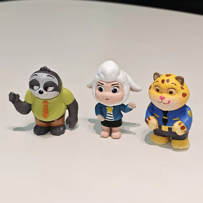 6pc/Set Zootopia Action Figure Judy Nick Disney Cartoon Cute Model Toy Kawaii Collection Doll Desktop Ornament Decoration Gift