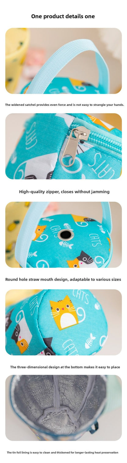 Baby Milk Bottle Insulation Bags Cartoon Portable Waterproof Feeding Bottle Thermal Bag Milk Warmer Cooler Stroller Hang Bags