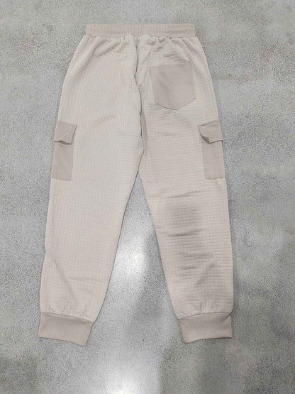 Men's Clothing  Pants Autumn Winter Fashion Casual Heavyweight Small Check Loose Jogger Sweatpants Waffles