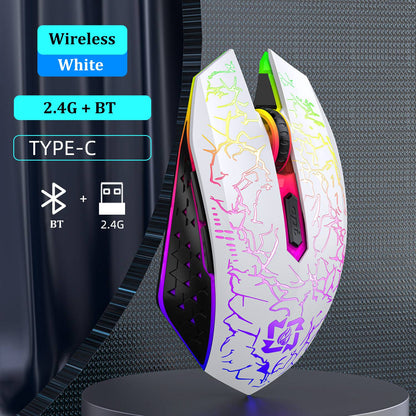 Mouse Bluetooth 5.2 RGB Sem Fio 2.4G Mouse Gamer Dual-Mode 6 Botões Silencioso Para MacBook Tablet Laptops Computador