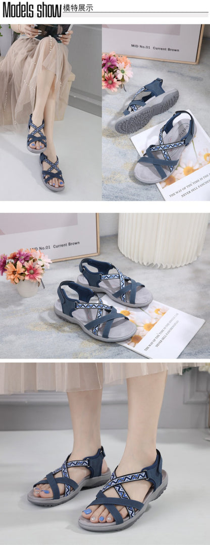 Comfortable Wear-Resistant Flat Shoes New Versatile Fashionable Women's Light And Comfortable Sandals Breathable Ethnic Style