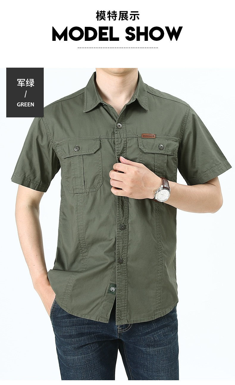 2025 Summer Men Oversized Shirts Casual Loose Breathable Fashion Cotton Shirts Male Work Cargo Shirts Blouses Men Clothing 5XL