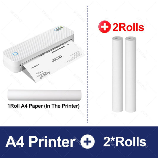 Portable A4 Thermal Printer Bluetooth Photos PDF Document Printing Machine Folded Rolls Paper For Office Work Home School Travel