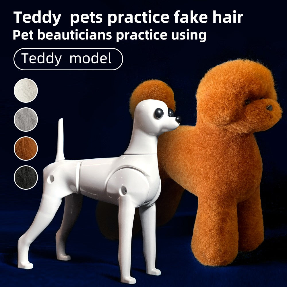 Teddy Pet simulation hair beauty fake beautician practicing dog standard Teddy full body fake head, skeleton model?pet groomer