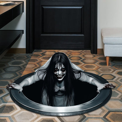 1Pc Scary Wall Sticker Halloween Female Terror Ghost Climbing Hole Floor Stickers Home Bedroom Living Room Party Bar Decoration