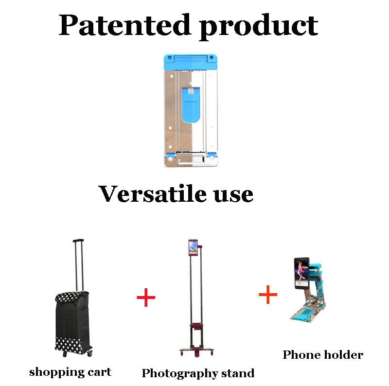 Full folding trolley stainless steel luggage car go to school Trolley bag travel carry suitcase shopping carts Phone holder