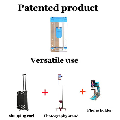 Full folding trolley stainless steel luggage car go to school Trolley bag travel carry suitcase shopping carts Phone holder