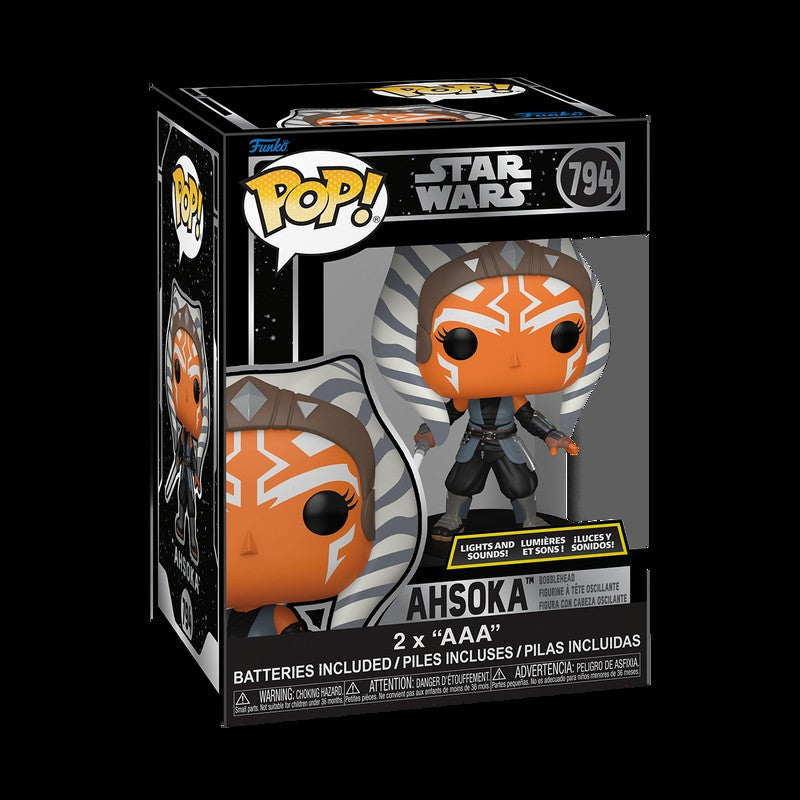 Star Wars Ahsoka with Lightsaber Darth Vader Figure Lights and Sounds FUNKO POP Collectible Limited Edition Figurine Toy Gift
