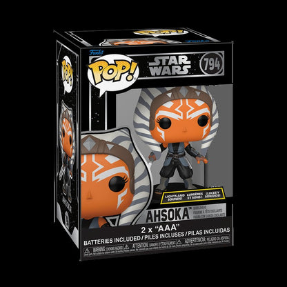 Star Wars Ahsoka with Lightsaber Darth Vader Figure Lights and Sounds FUNKO POP Collectible Limited Edition Figurine Toy Gift