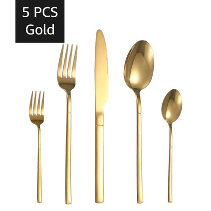 Conjuntos de talheres de ouro 30 peças, talheres de aço inoxidável, garfo de sobremesa, colher de café, talheres laváveis em lava-louças para jantar, cozinha e mesa.