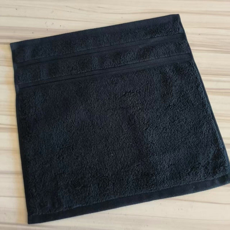 2pcs 100%Cotton Hand Towel,Soft Water Absorbent,Black Square Little Face Towel For Hotel,Home Washcloth,35*35cm Drop Shipping