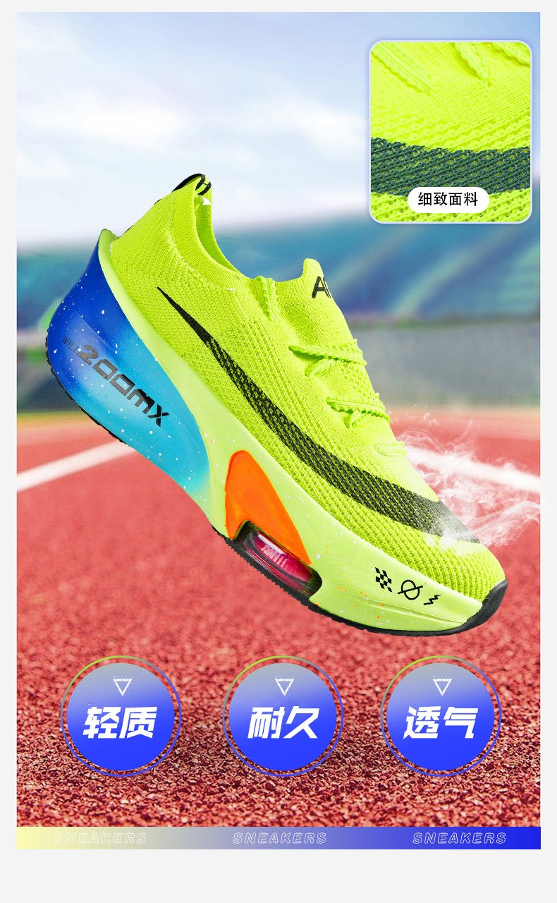 Tênis Esportivo Masculino de Corrida Maratona Amortecimento a Ar Placa de Carbono Respirável Leve Feminino Confortável Atlético Caminhada Corrida