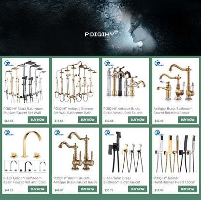 POIQIHY Torneira de Pia de Banheiro Retrô de Latão Antigo, Montada em Deck, Furo Único, Água Quente e Fria, Misturador de Água Quente e Fria, Torneira de Banheiro 1 Furo