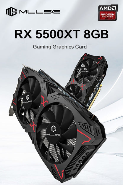 Placa de Vídeo Gamer MLLSE AMD RX5500XT 8G 8GB 128Bit GDDR6 PCI-E 4.0×8 GPU Radeon rx5500xt 8gb
