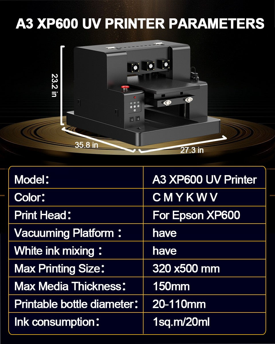 A3 UV Printer XP600 UV Flatbed Printing Machine with Varnish A4 A3 UV DTF Printer For Pen Metal Wood Acrylic UV Sticker Printer