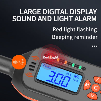 Chave de Torque Digital MOVECRAB 1.5-340 N.m com Valores Predefinidos, Precisão de 2%, Buzzer e Notificação por Flash LED