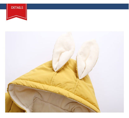 OLEKID 2025 Winter Baby Romper Plus Velvet Warm Baby Girl Snowsuit Cartoon Rabbit Baby Boys Jumpsuit Toddler Girl Overalls