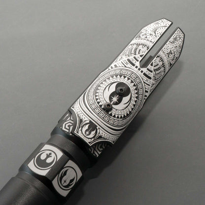 Metal Hilt Force Heavy Dueling New carved design Lightsaber Sensitive Smooth Swing Infinite Color Changing with 28 Sound Fonts