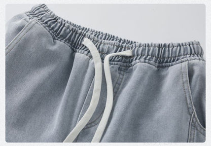 KSTUN Light Blue Jeans Men Straight Loose Mens Baggy Pants Elastic Wasit Wide Leg Jeans Vintage Washed Large Size Spring 2026