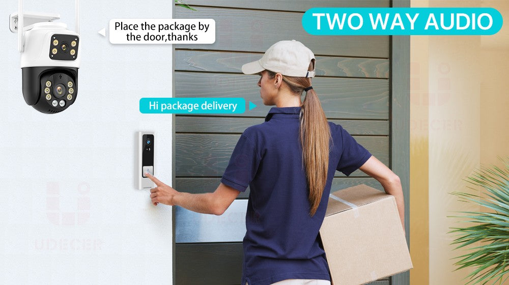 Dual Lens 360º Wifi Camera IP66 Security Protection 8MP 4K Wireless Outdoor Human Detection ICSEE Video Surveillance PTZ Camera